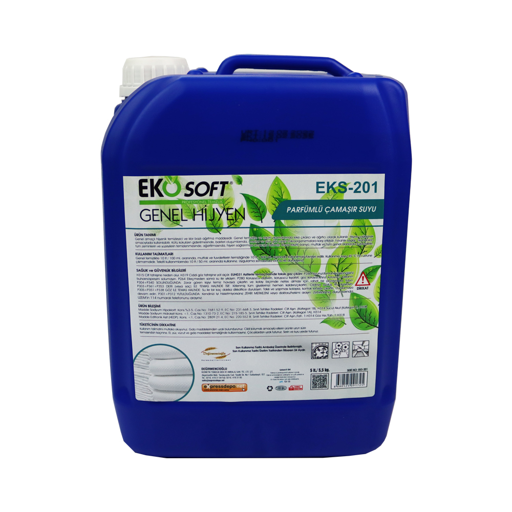 EKOSOFT ÇAMAŞIR SUYU PARFÜMLÜ 5 lt/5.5 kg EKS201 
