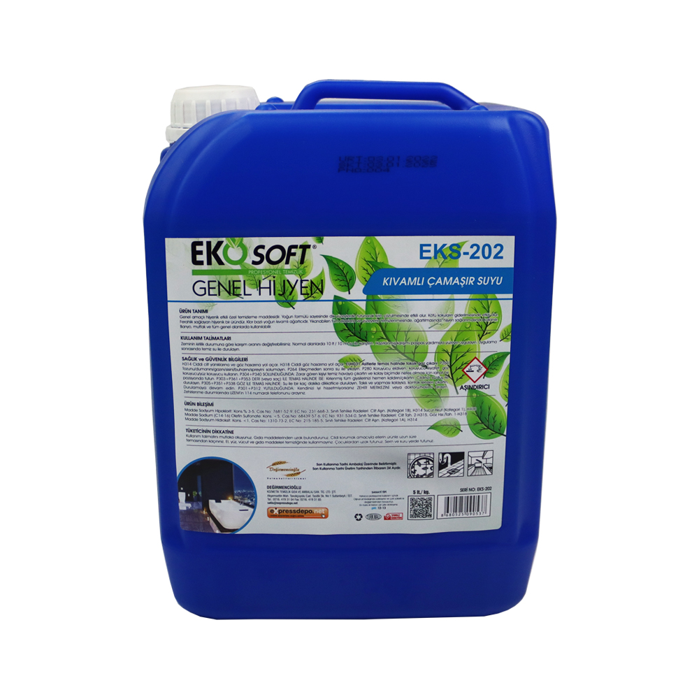 EKOSOFT ÇAMAŞIR SUYU KIVAMLI 5 lt/kg  EKS202