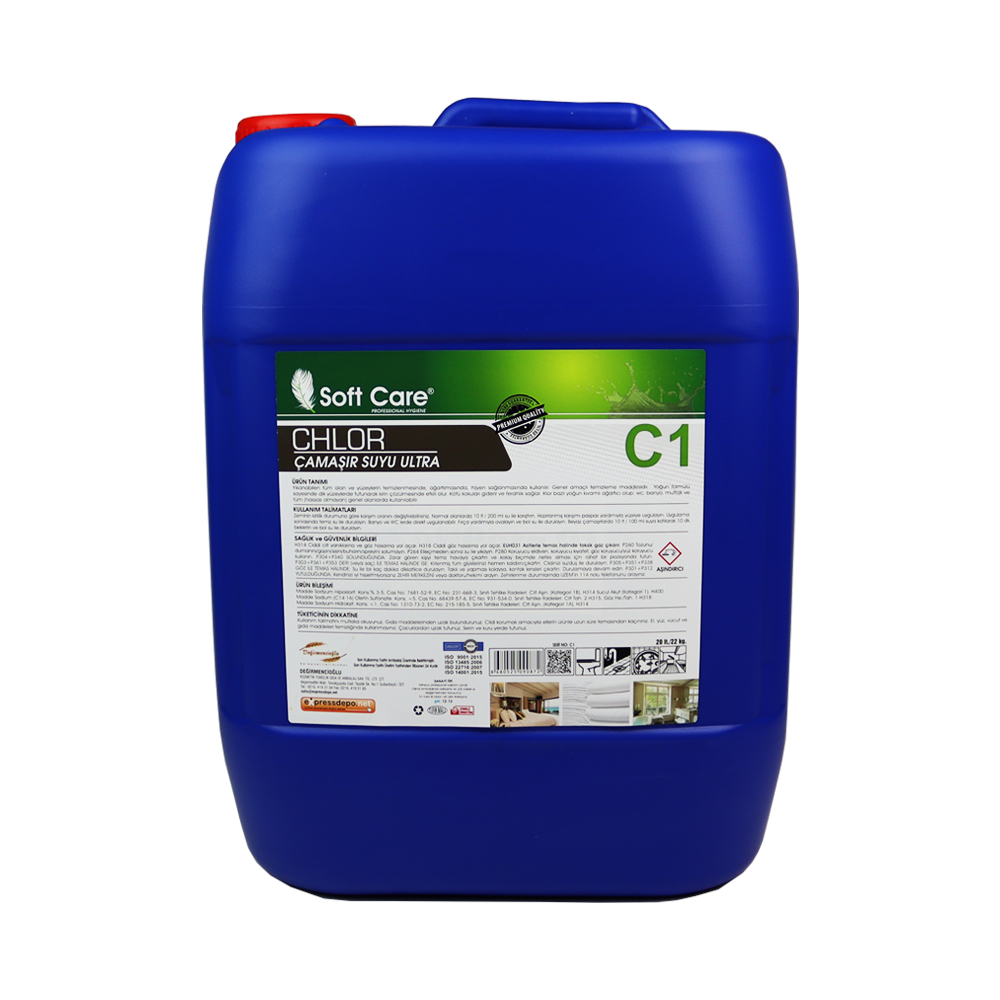 SOFTCARE C1 CHLOR ÇAMAŞIR SUYU ULTRA 20 lt Y. KIVAMLI