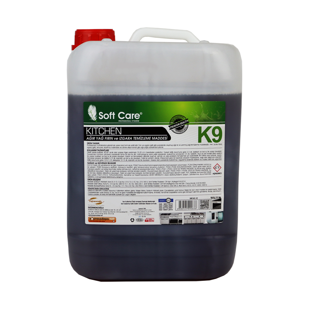 SOFTCARE K9 KITCHEN AĞIR YAĞ FIRIN VE IZGARA T. M.10 lt
