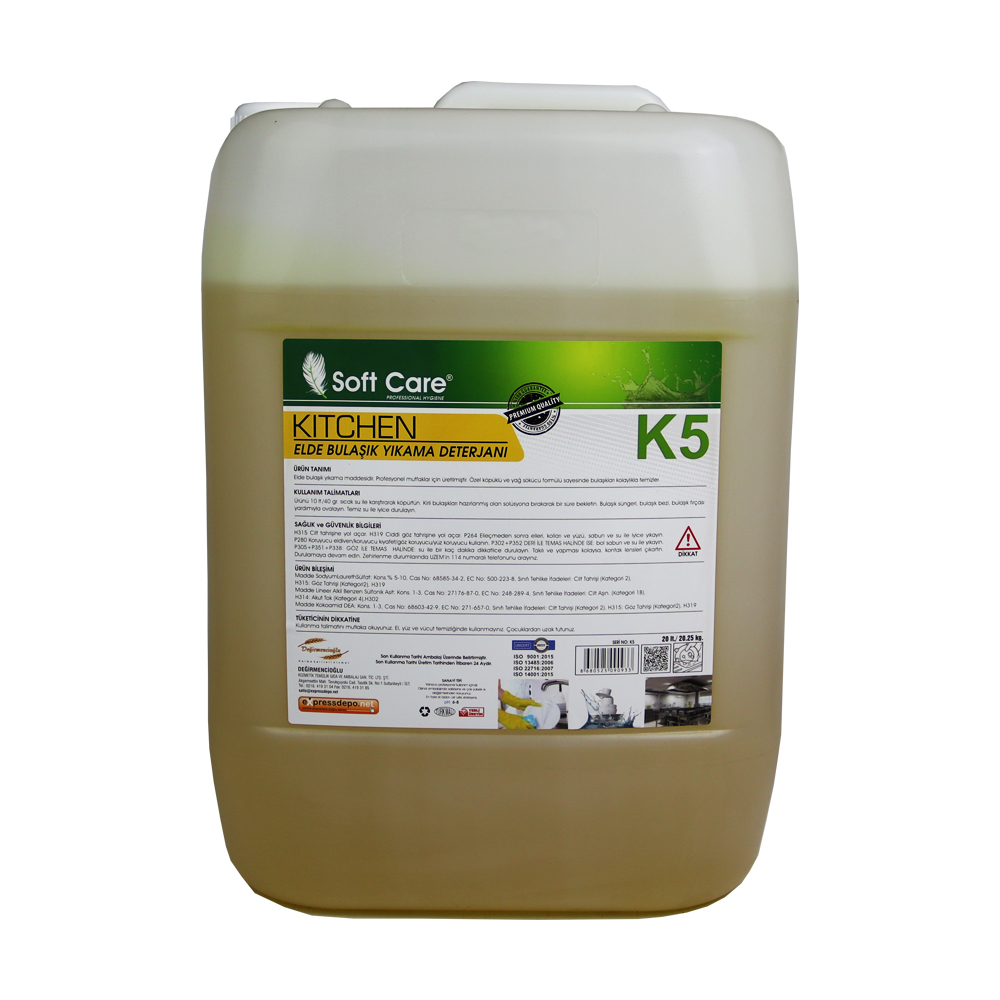 SOFTCARE K5 KITCHEN BULAŞIK DETERJANI ELDE YIKAMA 20 lt