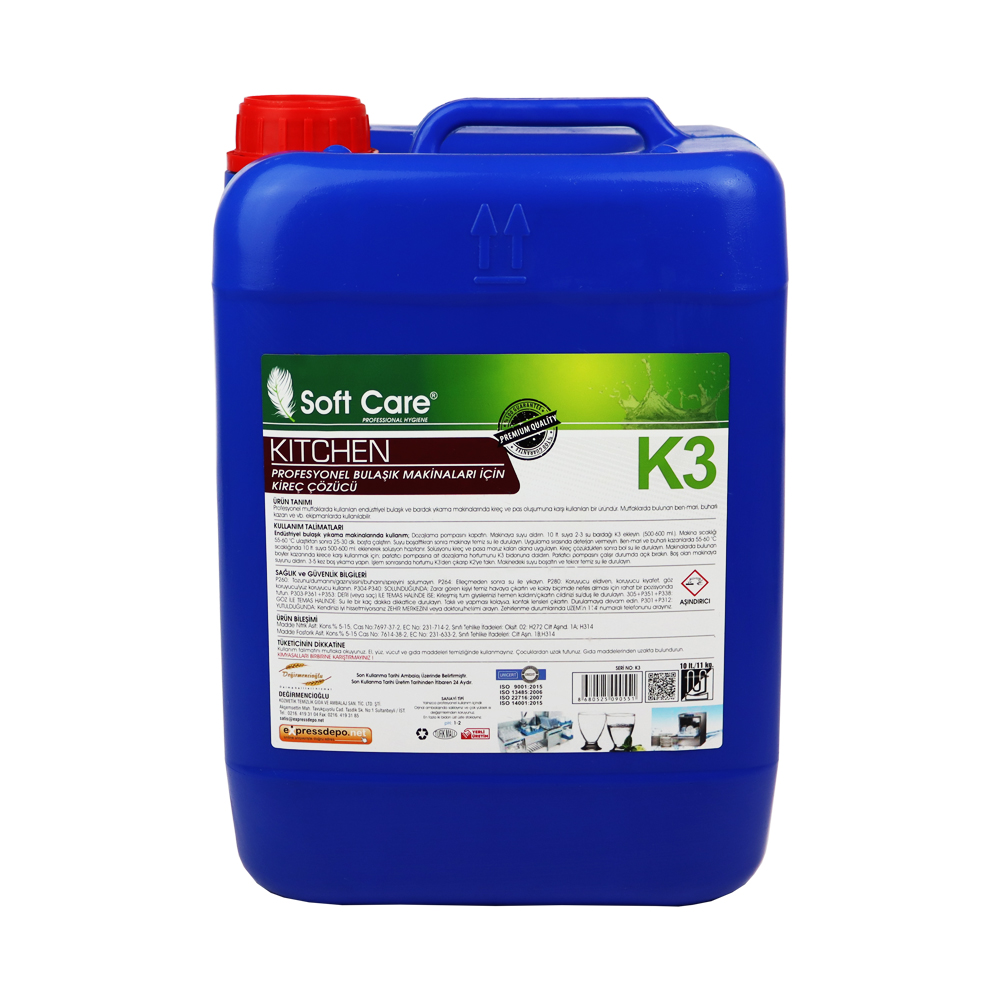 SOFTCARE K3 KITCHEN BULAŞIK MAKİNESİ KİREÇ ÇÖZ 10 lt