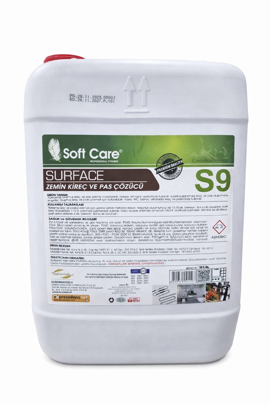 SOFTCARE S9 SURFACE ZEMİN KİREÇ VE PAS ÇÖZ 10 lt